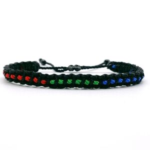 Blue red and green line, police fire and soldier support, supportive bracelet